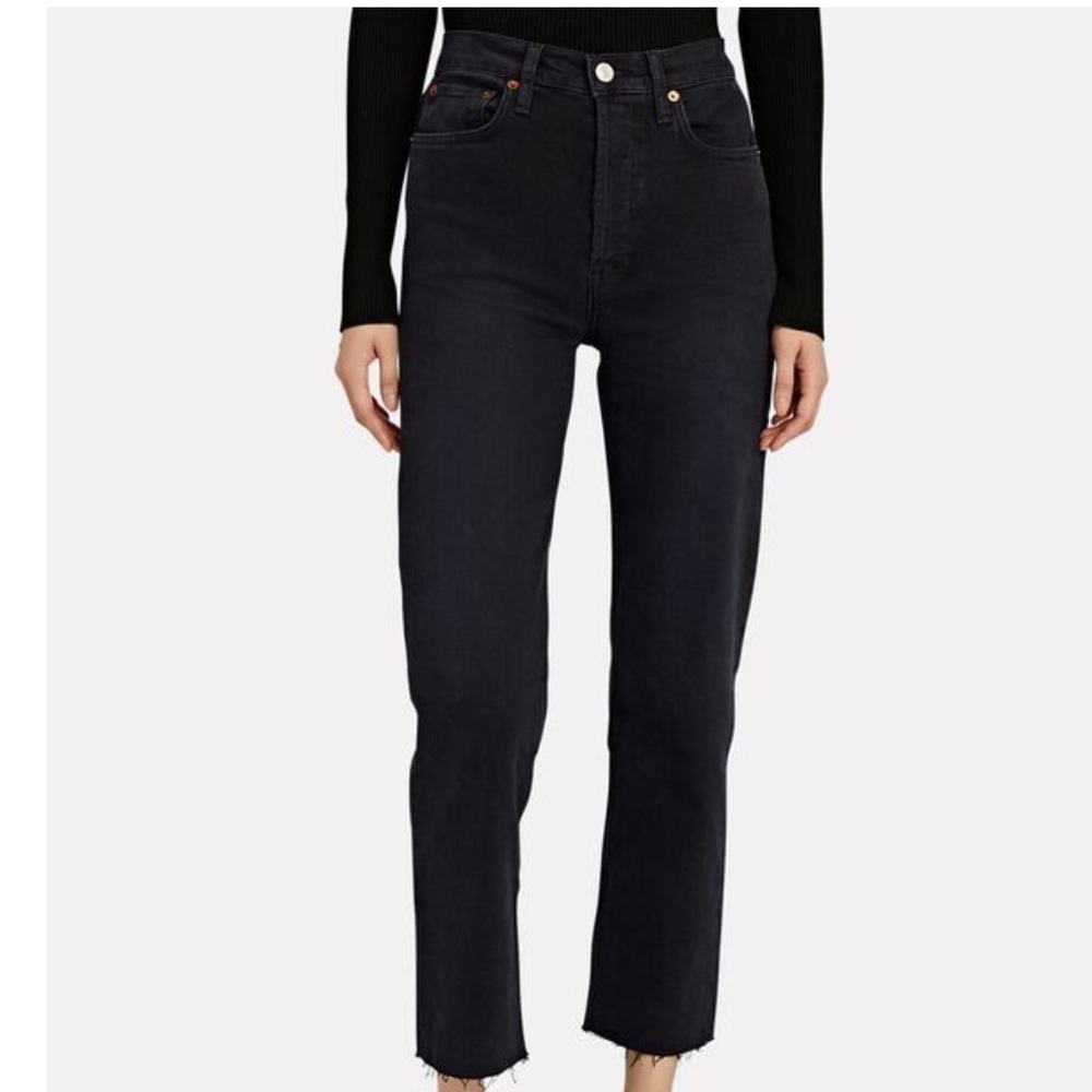 Re/Done originals 70’s high rise stove pipe jeans women’s 28 faded black